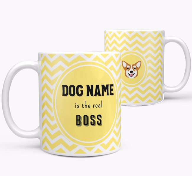 Personalised 'Real Boss' Mug with {breedFullName} Icon